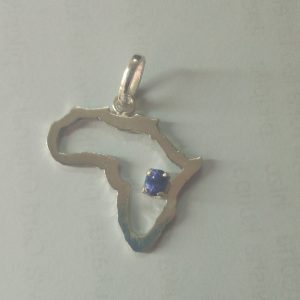 0.5ct Tanzanite on Africa map Pendant