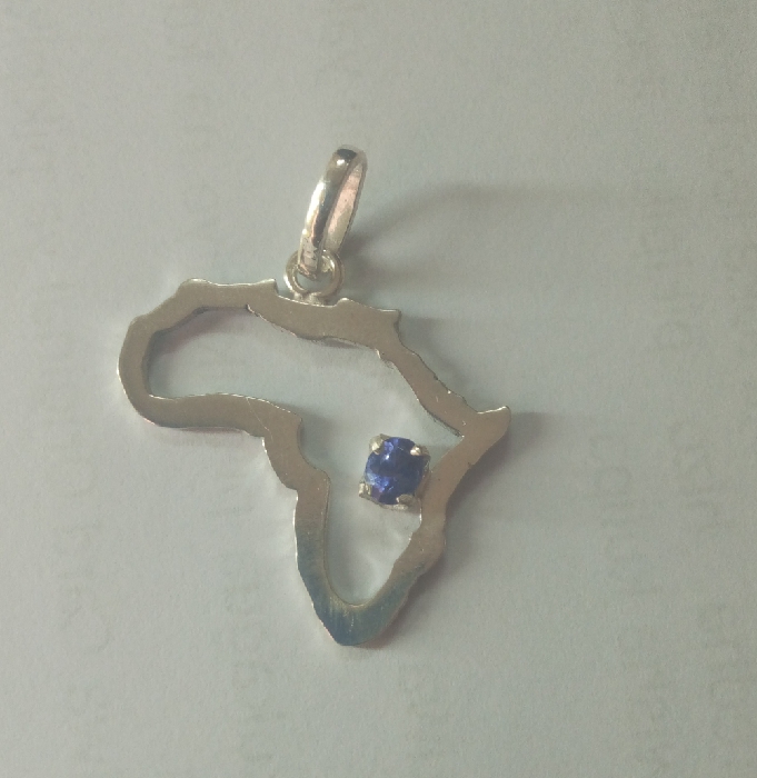 0.5ct Tanzanite on Africa map Pendant