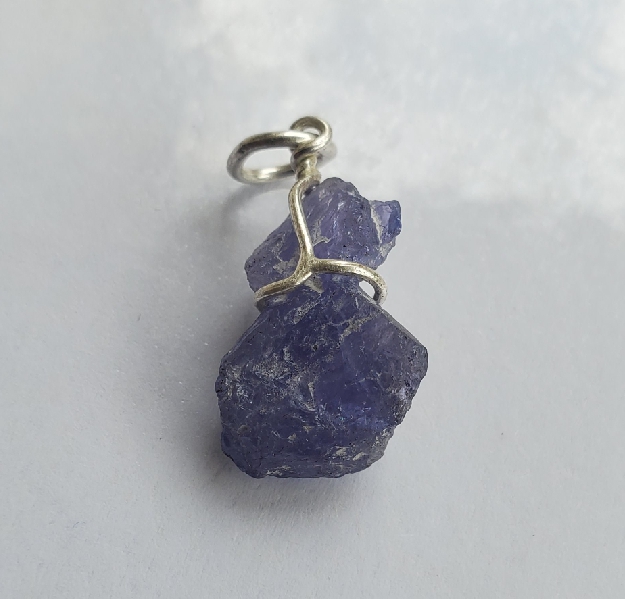 Raw Tanzanite pendant